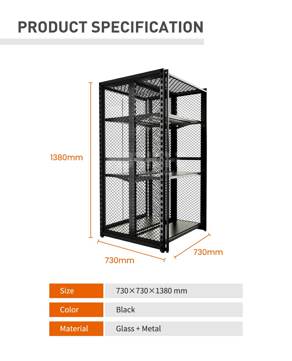 Estante con puerta de vidrio2