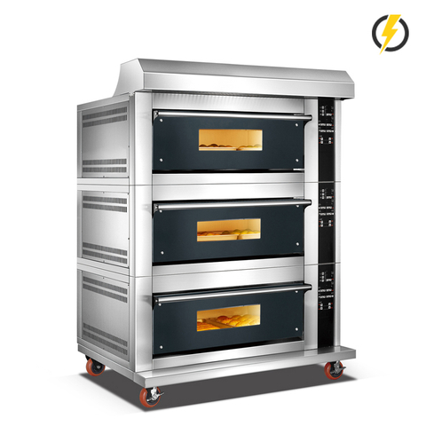 Temperatura ambiente ~ 400 ℃ 3 capas 6 bandejas de vidrio templado Puerta Cubierta Horno Control por computadora