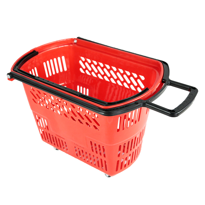 Cesta de la compra con ruedas y 4 ruedas.