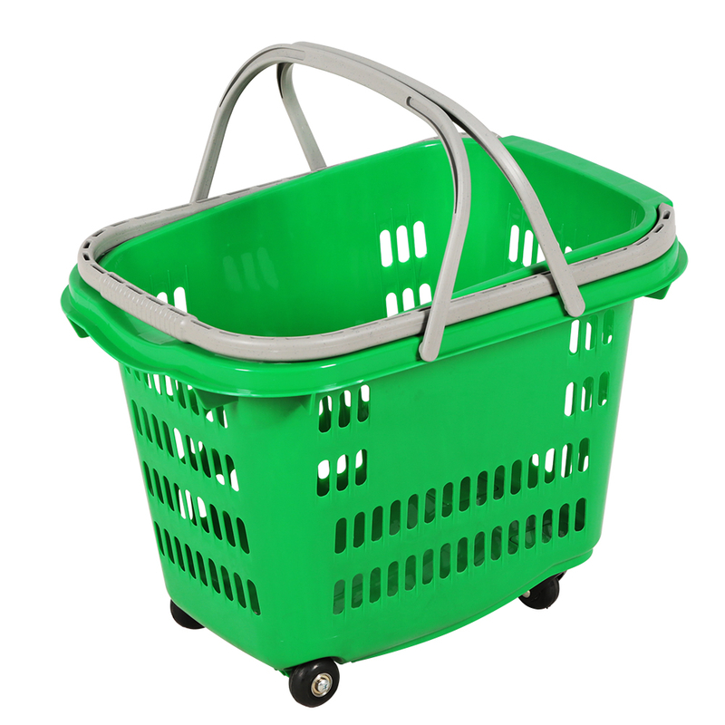Cesta rodante de plástico para tienda de 40 litros