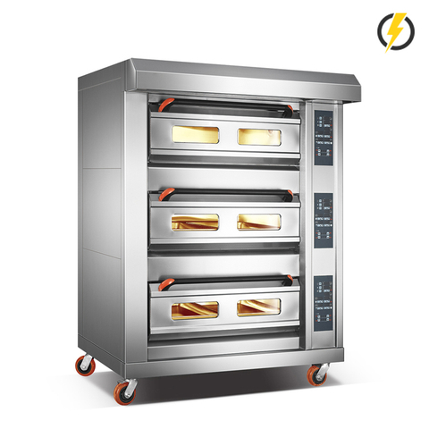 Temp. ambiente ~ 400 ℃ 3 capas 6 bandejas Horno eléctrico Horno de cubierta Control por computadora