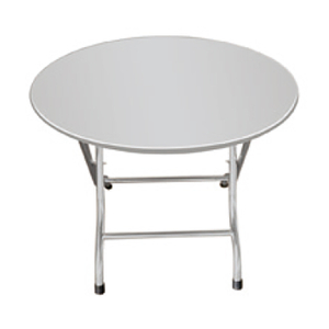 Mesa de comedor de acero inoxidable con patas redondas Mesa redonda