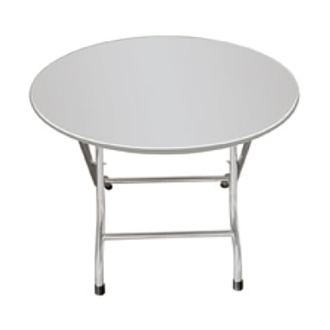 Mesa de comedor de acero inoxidable con patas redondas Mesa redonda