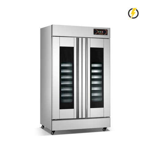 Temp. ambiente ~ 60 ℃ 32 bandejas 2 puertas Control eléctrico de perilla de fermentación de puerta de acero inoxidable