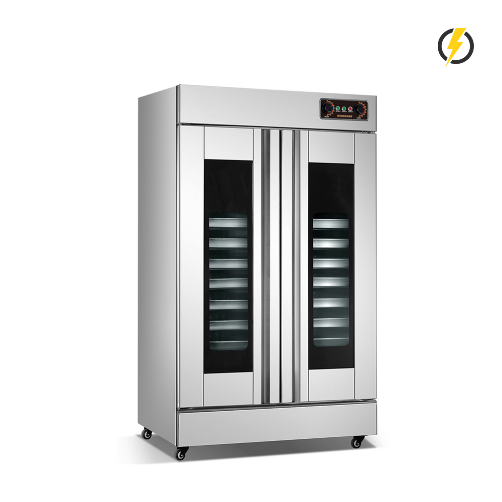 Temp. ambiente ~ 60 ℃ 32 bandejas 2 puertas Control eléctrico de perilla de fermentación de puerta de acero inoxidable