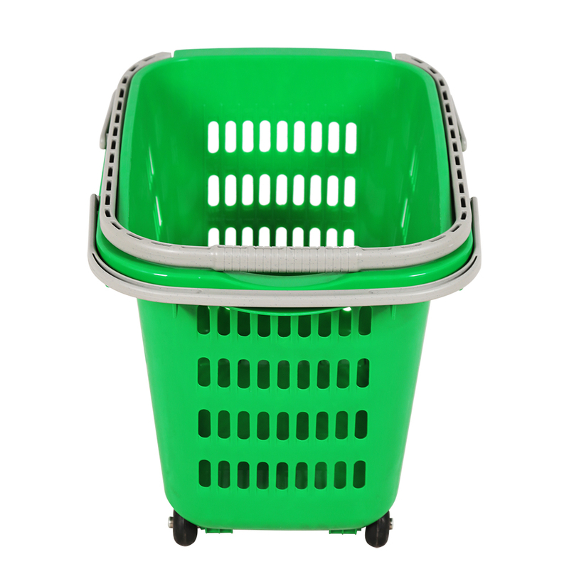 Cesta rodante de plástico para tienda de 40 litros