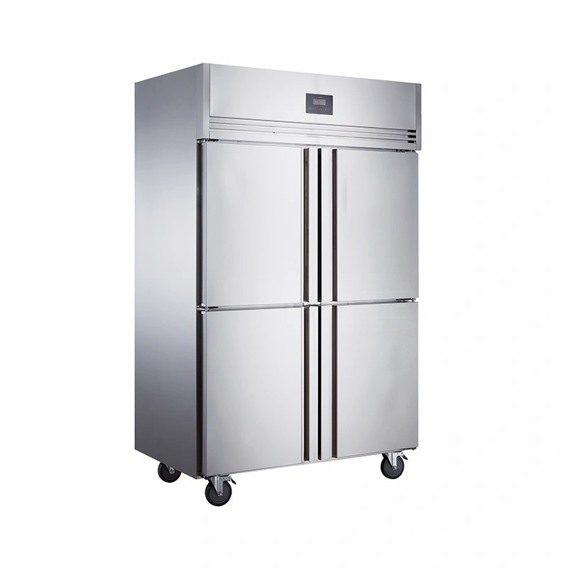 -5~5℃ Refrigerador comercial de refrigeración estática, refrigerador vertical de 4 puertas sólidas