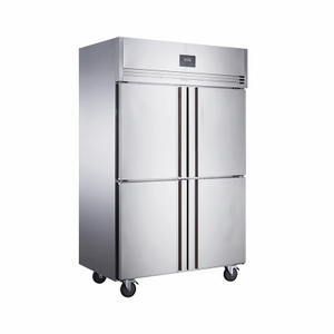 -15~-5℃ Refrigerador comercial de refrigeración estática, refrigerador vertical de 4 puertas sólidas