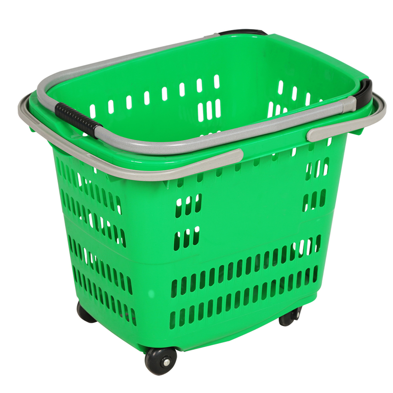 Cesta de compras de plástico para tienda de comestibles 