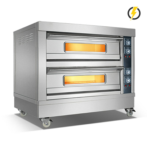 Temp. ambiente.~400℃ 2 capas 4 bandejas Horno eléctrico Puerta de acero inoxidable Cubierta Horno Control de instrumentos