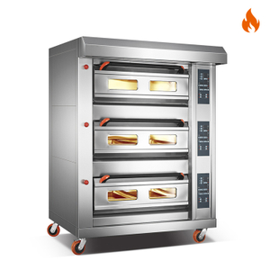 Temperatura ambiente ~400 ℃ 3 capas 6 bandejas Horno de gas Horno de cubierta Control por computadora
