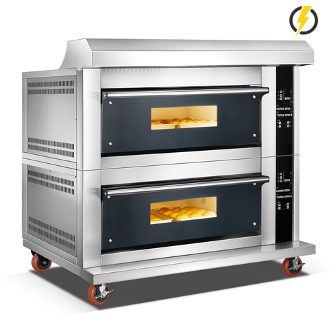 Temperatura ambiente ~ 400 ℃ 2 capas 4 bandejas de vidrio templado Puerta Cubierta Horno Control por computadora