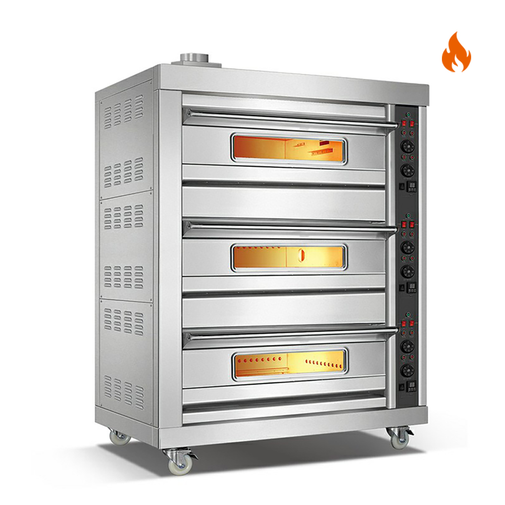 Temp. ambiente ~350℃/400℃ 3 capas 3 bandejas Horno a gas Cubierta Perilla de control del horno / Control de instrumentos