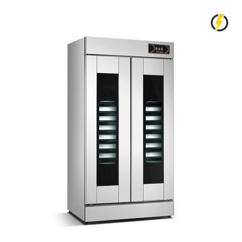Temp. ambiente ~ 60 ℃ 32 bandejas 2 puertas Control eléctrico de perilla de fermentación de puerta de acero inoxidable