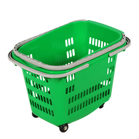 Cesta rodante de plástico para tienda de 40 litros