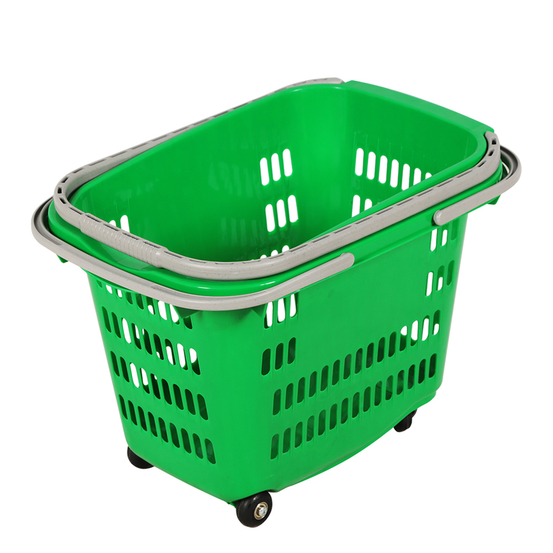 Cesta rodante de plástico para tienda de 40 litros