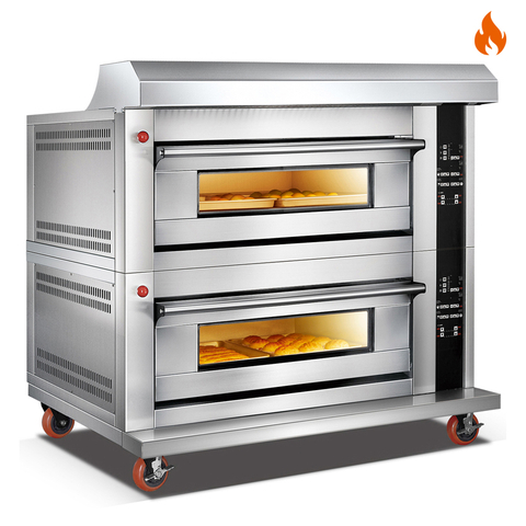 Temp. ambiente ~400℃ 2 capas 4 bandejas Gas Puerta de acero inoxidable Horno Cubierta Horno Control por computadora