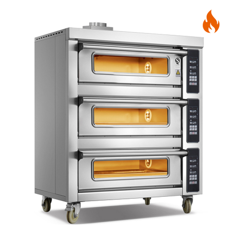 Temperatura ambiente ~400 ℃ 3 capas 3 bandejas Horno de gas Horno de cubierta Control por computadora