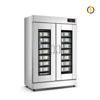 Temp. ambiente ~ 60 ℃ 14-16 bandejas 2 puertas Dispositivo de fermentación eléctrico de puerta de vidrio templado