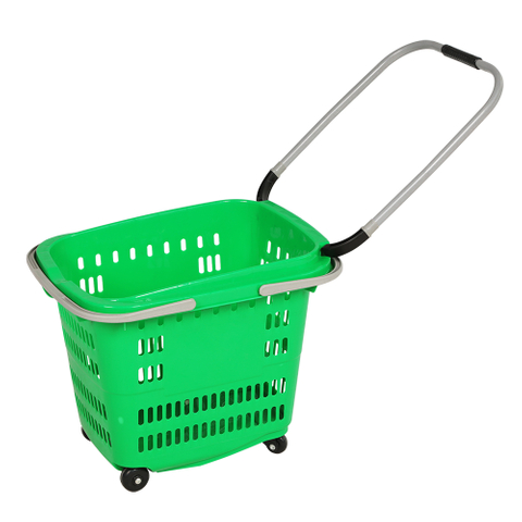 Cesta de compras de plástico para tienda de comestibles 