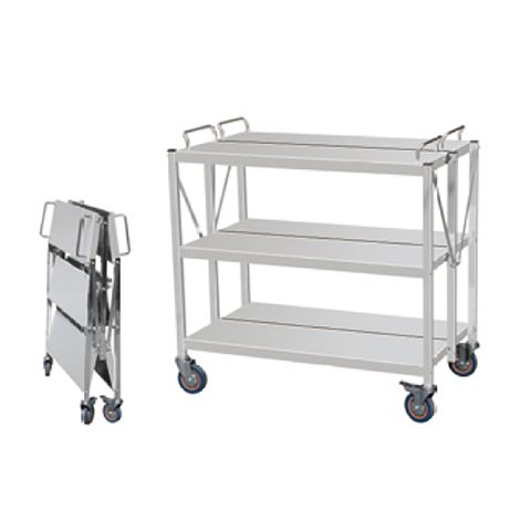 Carro plegable de acero inoxidable.