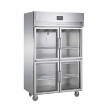 Refrigeración por aire de 2~8℃/refrigeración estática Refrigerador vertical de 4 puertas de vidrio Refrigerador comercial 