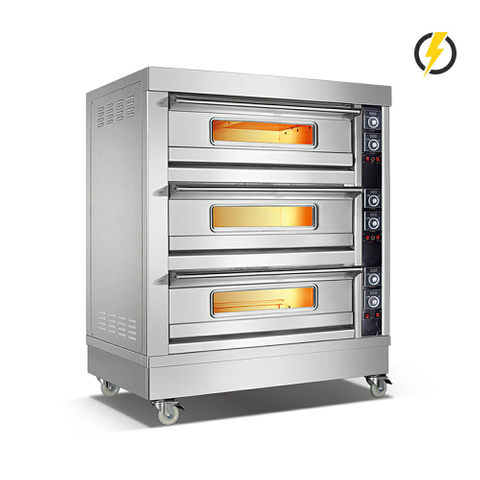 Temp. ambiente.~400℃ 3 capas 6 bandejas Horno eléctrico Puerta de acero inoxidable Cubierta Horno Control de instrumentos