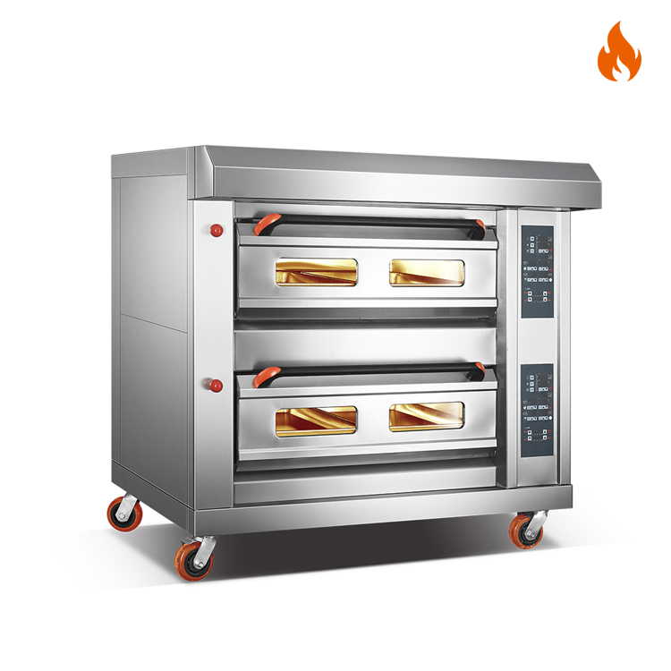Temperatura ambiente ~400 ℃ 2 capas 4 bandejas Horno de gas Horno de cubierta Control por computadora
