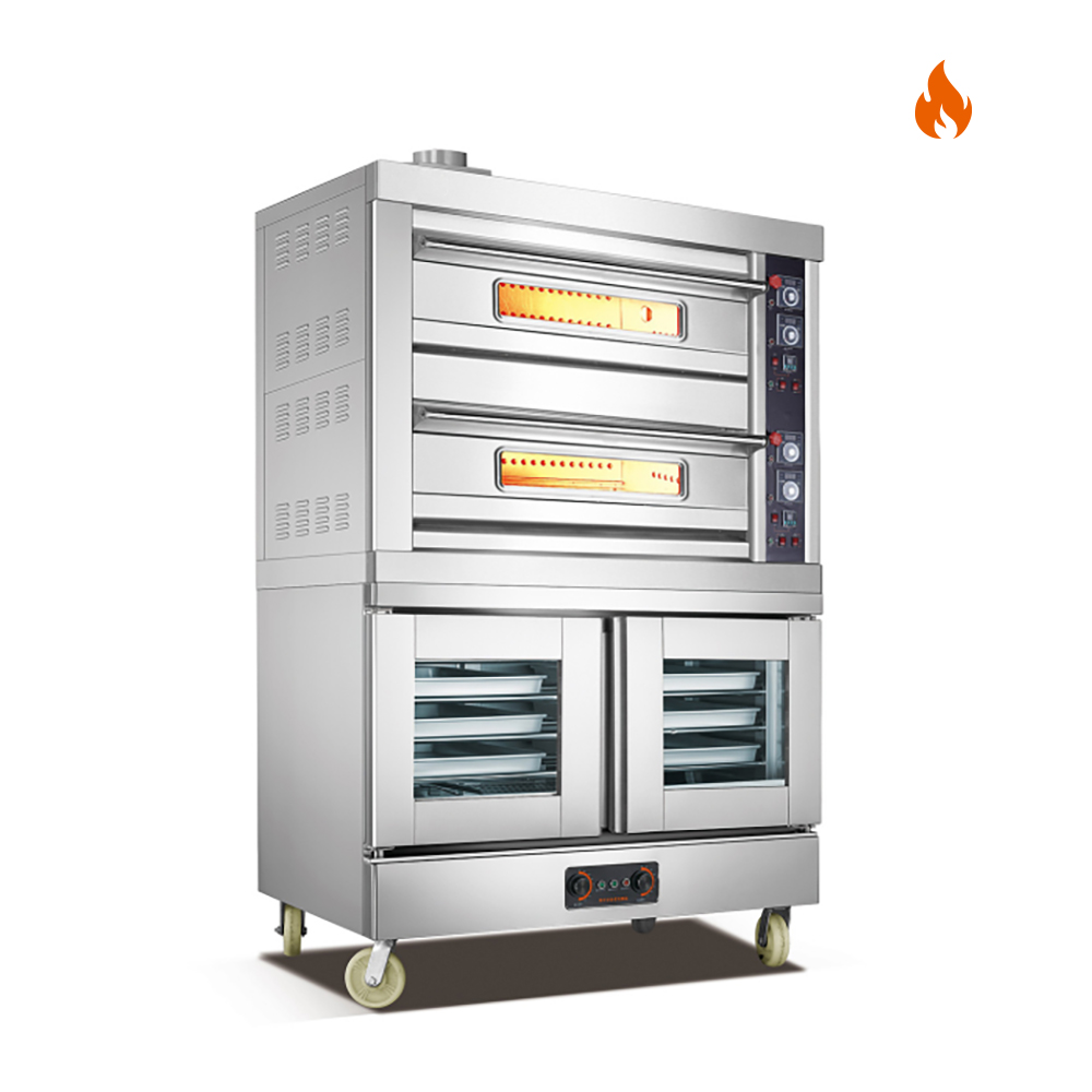 Temperatura ambiente ~110℃/400℃ Horno/horno combinado con puerta de acero inoxidable a gas y cámara de fermentación