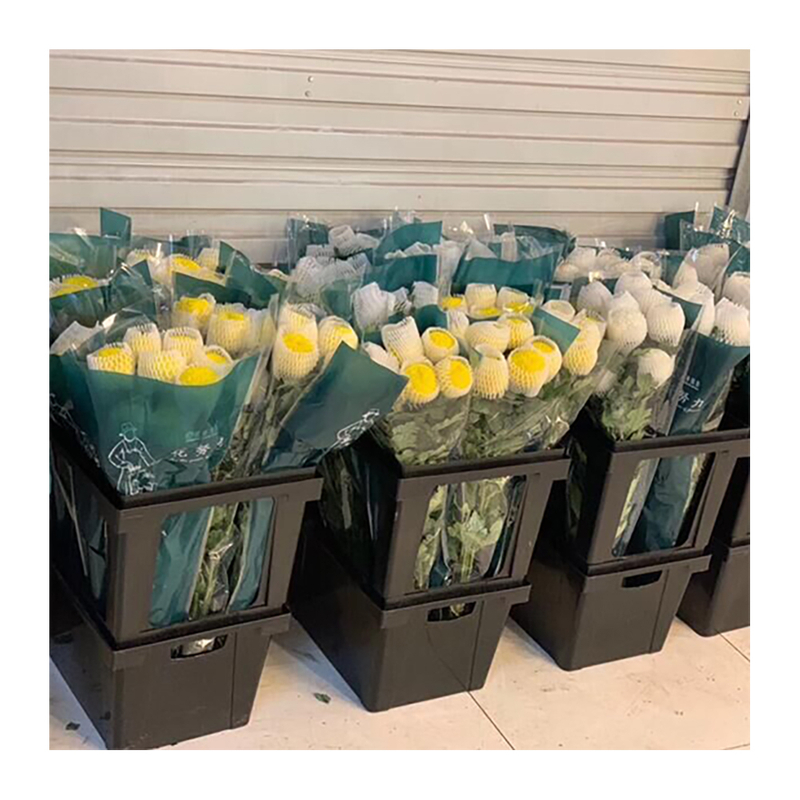 Caja de embalaje y presentación para flores cortadas.