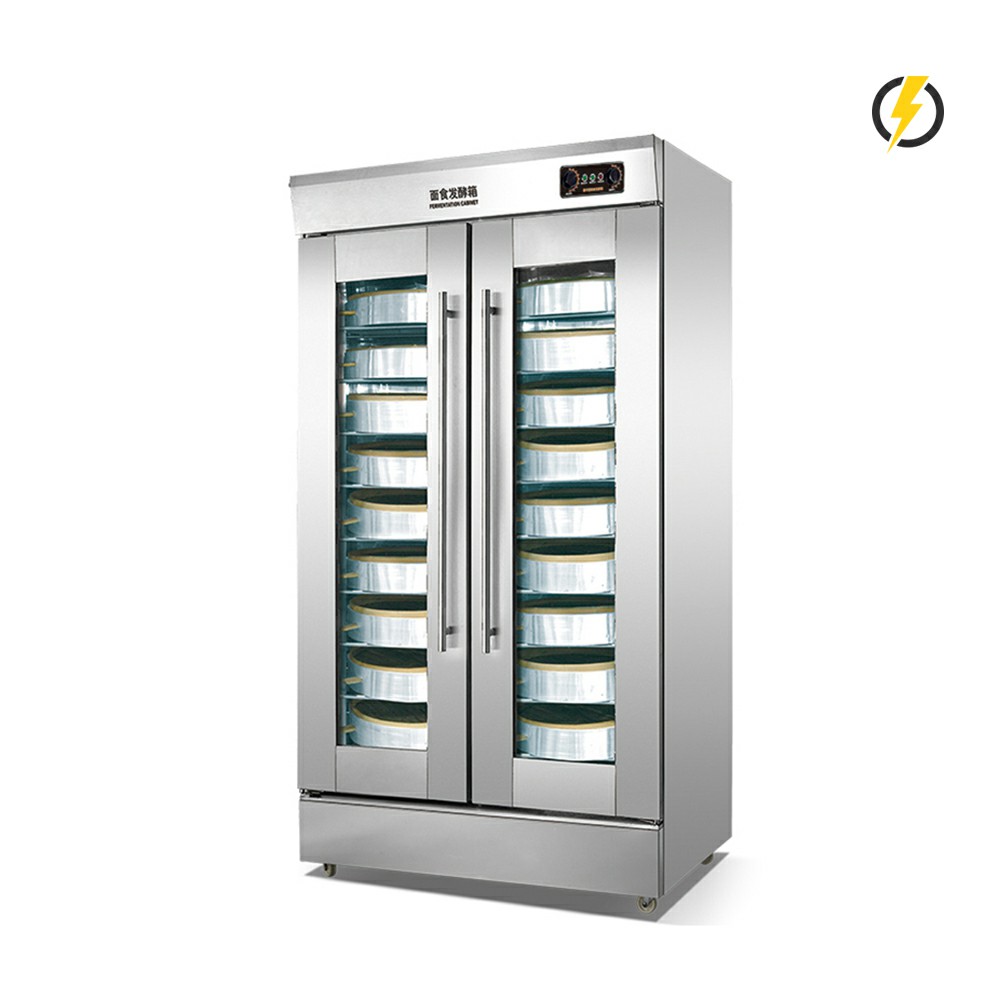 Temp. ambiente ~ 60 ℃ 14-16 bandejas 2 puertas Dispositivo de fermentación eléctrico de puerta de vidrio templado