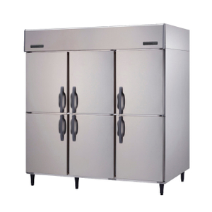 -22~-7℃/-6~12℃ Refrigeración por aire 6 puertas sólidas Refrigerador vertical de doble temperatura Refrigerador comercial 
