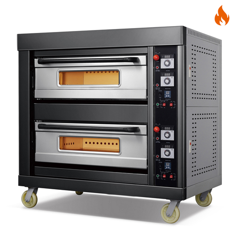Temperatura ambiente ~400 ℃ 2 capas 4 bandejas Horno de gas Horno de cubierta Control de instrumentos
