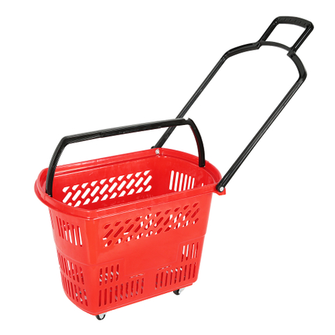 Cesta de la compra con ruedas y 4 ruedas.
