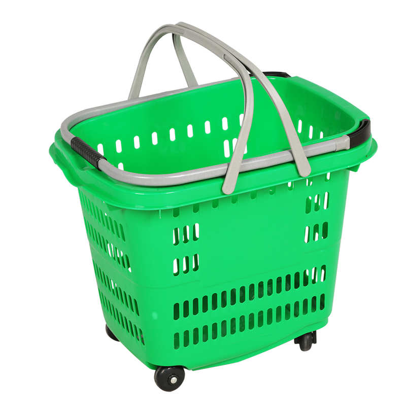 Cesta de compras de plástico para tienda de comestibles 