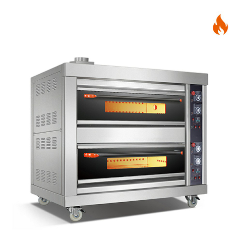 Temp. ambiente ~ 400 ℃ 2 capas 4 bandejas Control de instrumentos de horno de cubierta de puerta de vidrio templado con gas