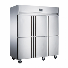 -15~-5℃/-5~5℃ Refrigeración estática 6 puertas sólidas Refrigerador vertical de doble temperatura Refrigerador comercial 