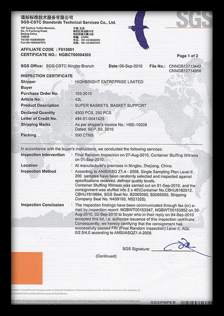 Certificados SGS 02