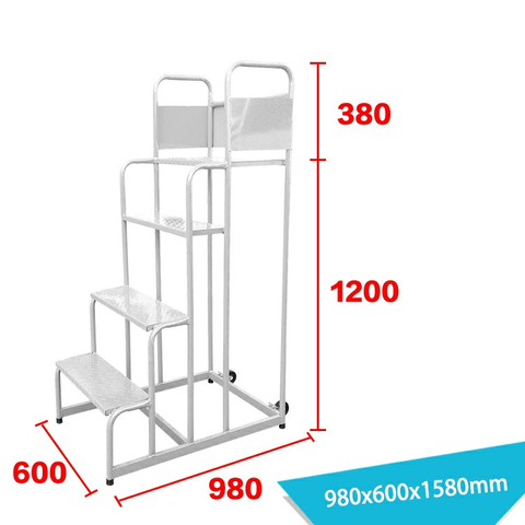 Escalera de plataforma de 4 escalones para subir de seguridad LT-6