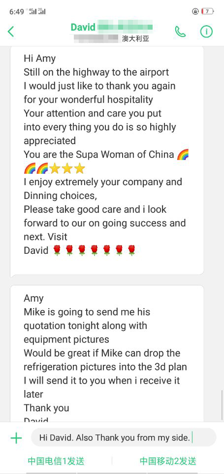 Cliente australiano-Amy