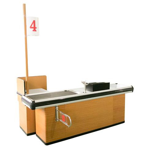 Nuevo diseño de mostrador de caja de supermercado