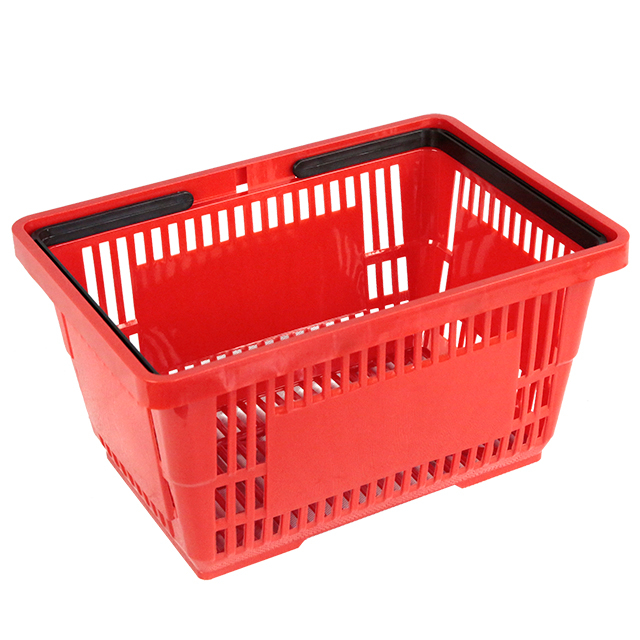 Cesta de compras de plástico personalizada de color para supermercado