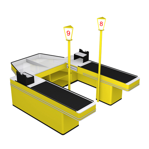 Mostrador de caja de doble cara