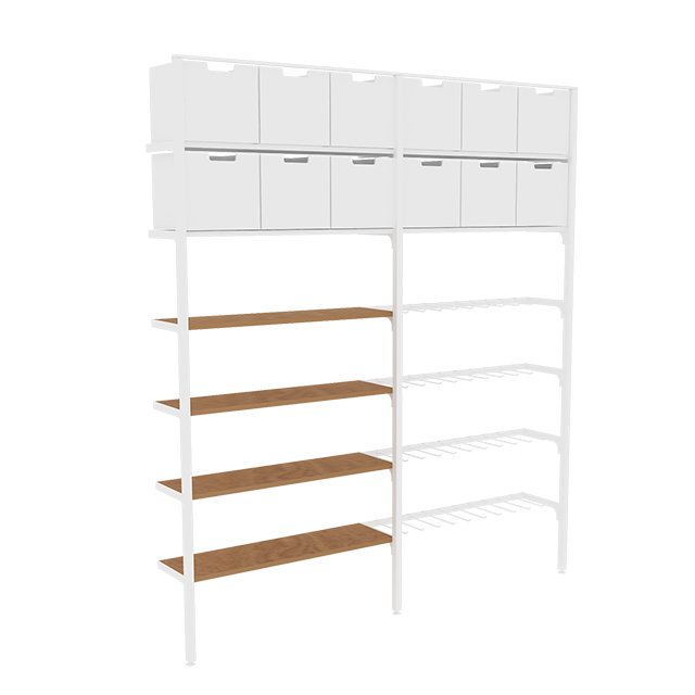 Unidad de pared con estante de exhibición para tienda de belleza 