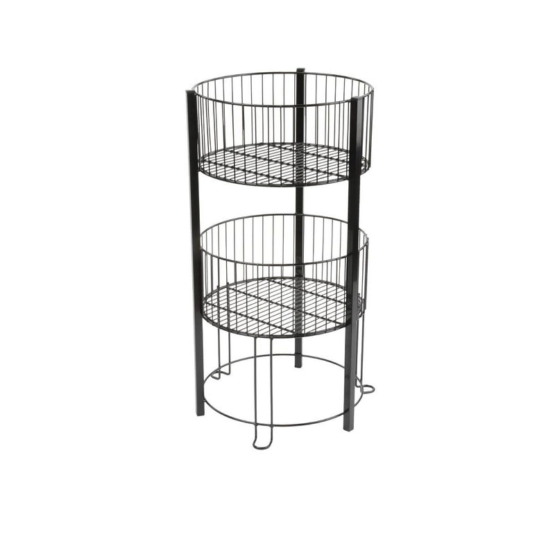 Contenedor volcador de alambre de dos niveles Soporte de cesta de 2 niveles