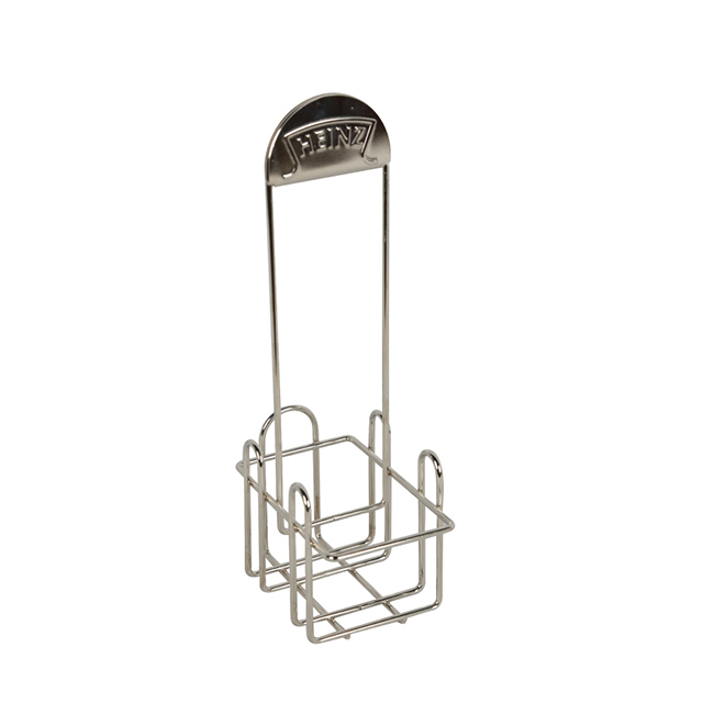 Cesta de mesa del tenedor del carrito del condimento del acero inoxidable para sostener la botella de Heinz