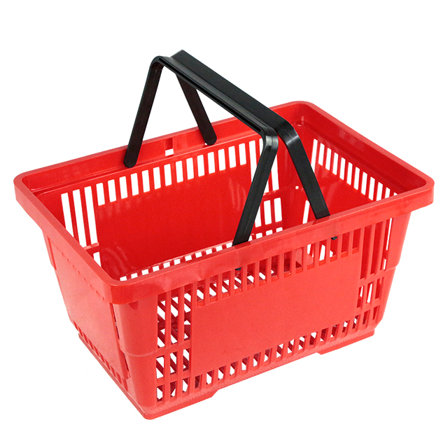 Cesta de compras de plástico personalizada de color para supermercado