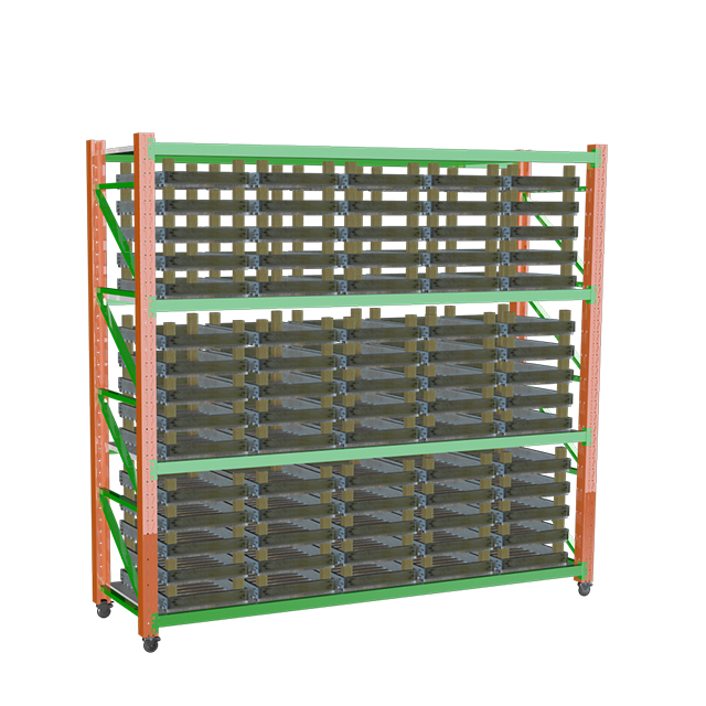 Estantería de almacén con ruedas