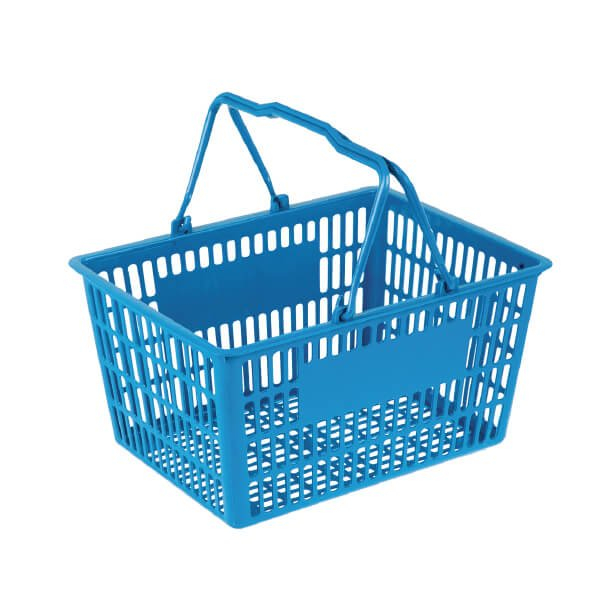 Cesta de compras manual de plástico de 32 litros