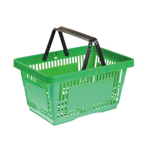 Cesta de compras de plástico personalizada de color para supermercado